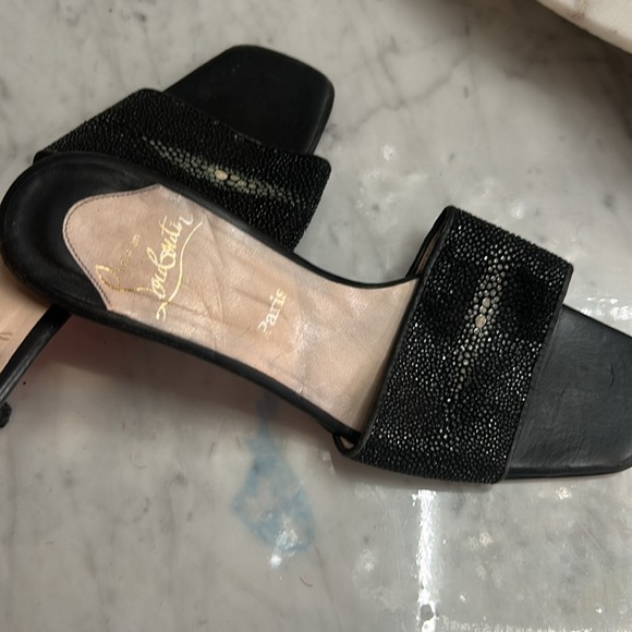 Christian Louboutin Stingray Black Embellished Sandals 37 - Picture 9 of 9